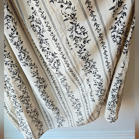 H&M Cover UP OFF White Black Floral Maxi Cotton Vacation Dress M L - Picture 7 of 10